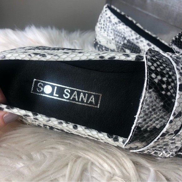Sol sana Revolve 8 Lloyd snakeskin snake embossed cowhide leather loafers $170 v - Picture 3 of 8